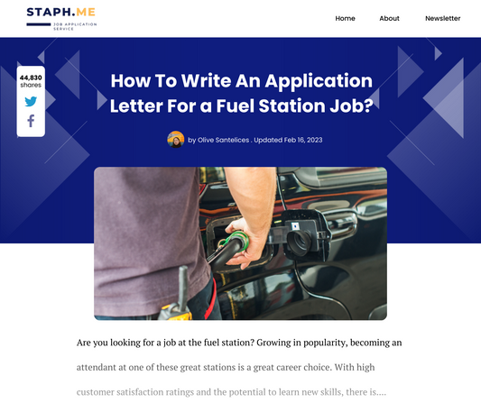 How To Write An Application Letter For a Fuel Station Job?